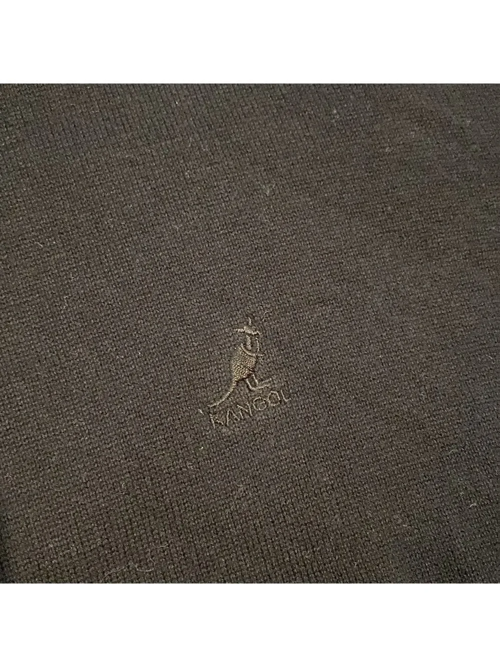 Kangol vintage Y2K black knit collared bowler sweater